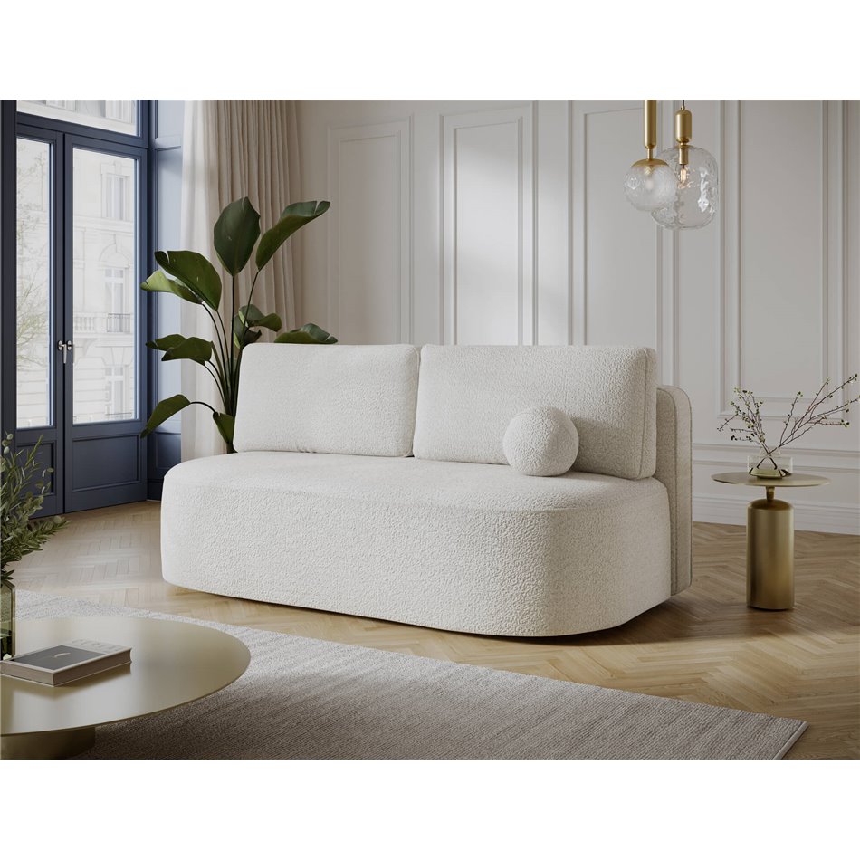 Diivanvoodi Eliana, pikendatav, Royal 01, bukleekangas, valge, H93x193x96cm