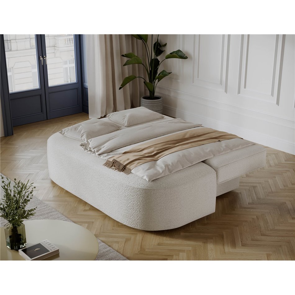 Diivanvoodi Eliana, pikendatav, Royal 01, bukleekangas, valge, H93x193x96cm