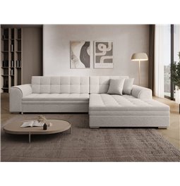 Угловой диван Erento R, раздвижной, Royal 01, букле, белый, H78x296x194cm