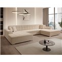 U-shaped sofa Evento Symmetrical, sleeping function, Royal 01, boucle, white, H78x359x165cm