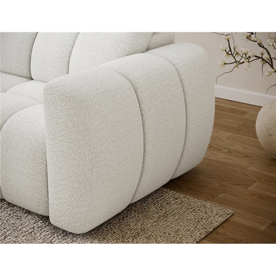 Nurgadiivan Efanito L, pikendatav, Royal 01, bukleekangas, valge, H105x288x200cm