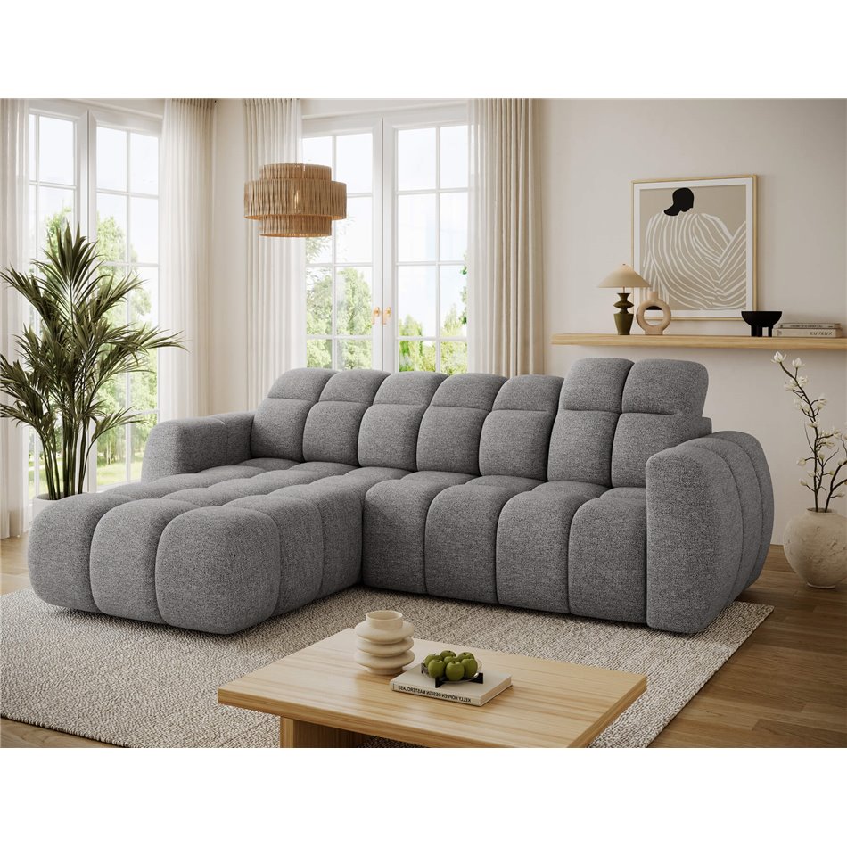 Nurgadiivan Efanito L, pikendatav, Coralline 03, helehall, H105x288x200cm