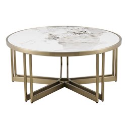 Kohvilaud Eferding ST, paagutatud kivi/metall, D90cm H40cm