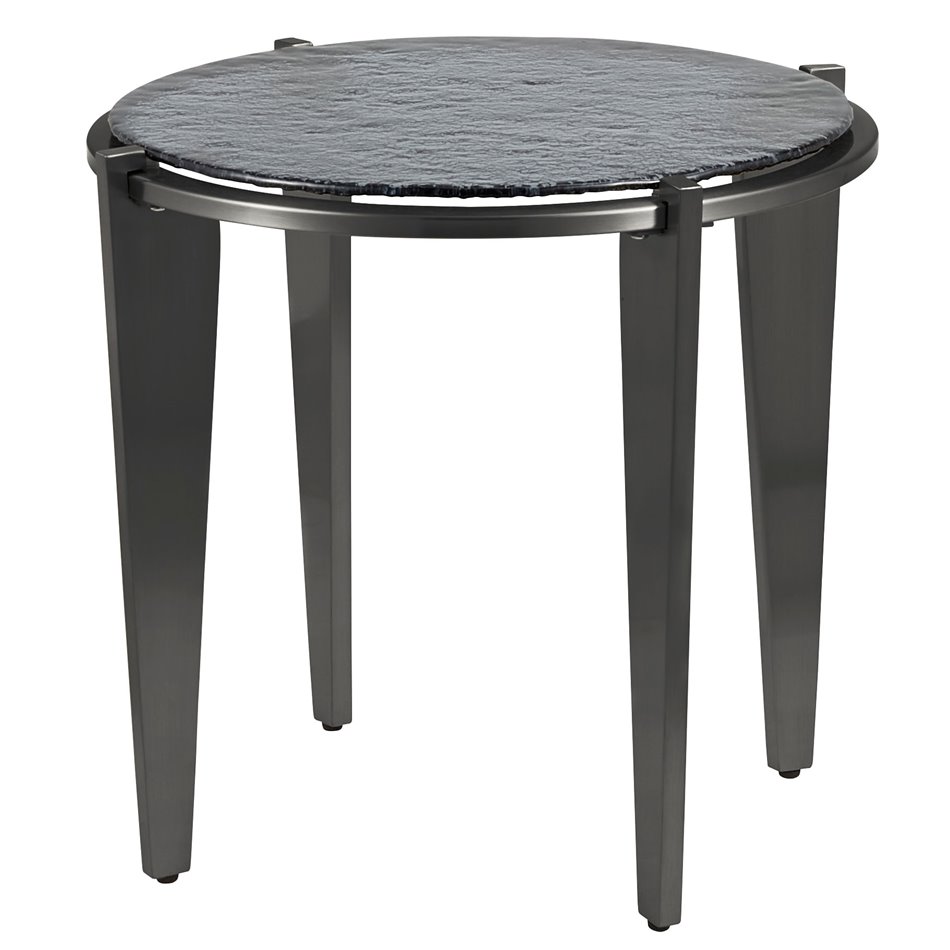 Külglaud Ebern ST, metall/klaas, must, D56cm H50cm