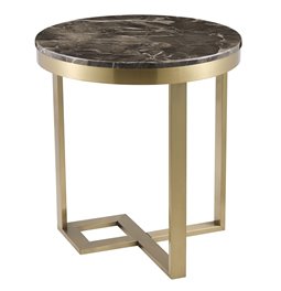 Side table Ediston ST, artificial marble/metal, D50cm H55cm