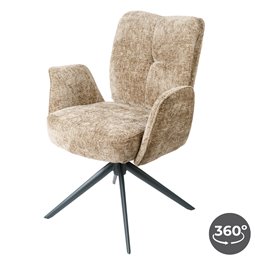 Dining chair Fiorentino 39, rotatable 360 degrees, brown,  H88x66x63cm, seat height 48.5cm