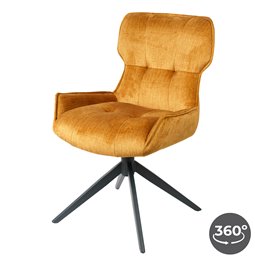 Söögitool Filetino, 360 kraadi pööratav, sinepivärvi, H89x63.5x55cm, istumisosa kõrgus 50cm