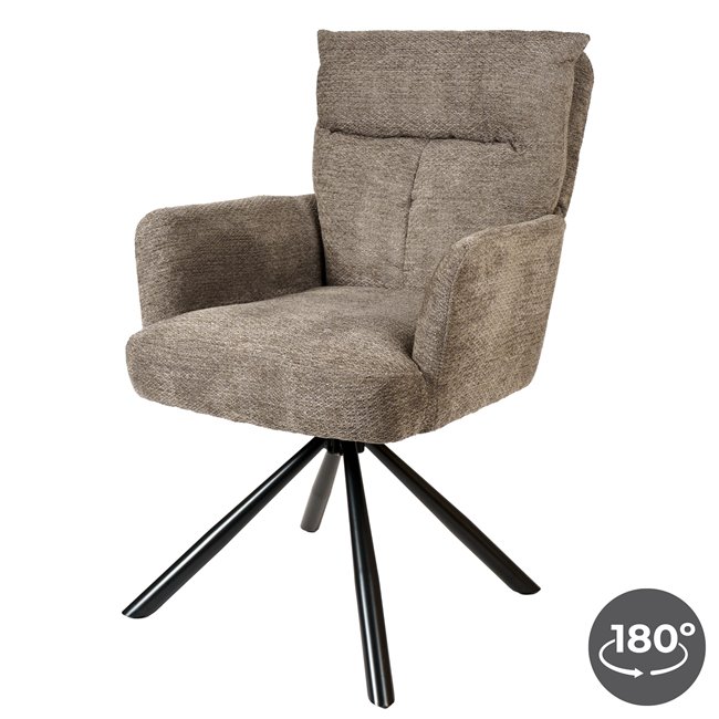 Söögitool Arringo 20K, hallikaspruun, 180 kraadi pööratav, H93.5x67x57cm, istumisosa kõrgus 50cm