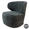 Armchair Daras, swivel 360, H76x76x73cm, seat 43cm