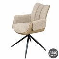 Dining chair Trinta 03, beige/light brown, rotatable 180 degrees, H87.5x61x64cm, seat height 49.5cm