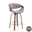 Bar stool Heija, H123, rotatable 360 degrees, grey, H91x55x51, seat height 63cm