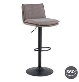 Bar stool Alfynns, rotatable 360 degrees, grey-brown, H107x44x53cm, seat height 68-89cm