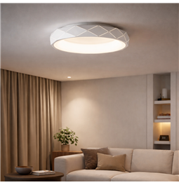 Ceiling lamp Ruidera white, H12cm, D50cm, LED 28.8W, 3000K, 2300lm