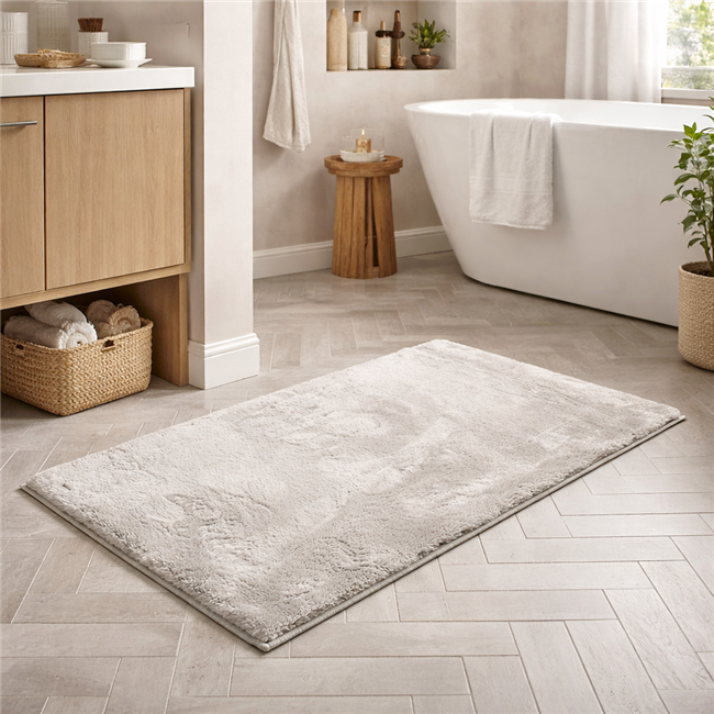 Bath mat Laura, silver color, 50x90cm