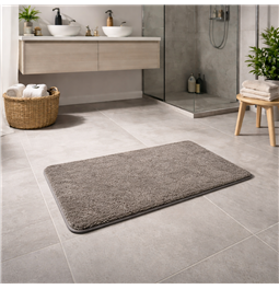 Vannimatt Solid, hallikaspruun, 70x120cm