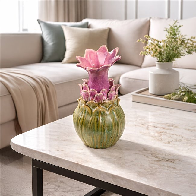 Vaas Pink, keraamika, roheline/roosa, H27.5x14.5x14.5cm
