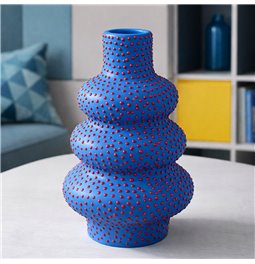 Vaas Blue, keraamika, sinine/punane, H32x19.3x19.3cm