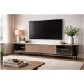 TV unit Sarenno, sintered stone/ash werner/metal/MDF/glass, 200x40cm H50cm