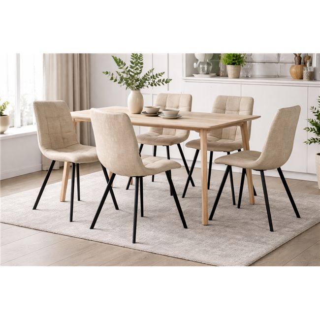 Dining chair Tauton 23, camel color, H85x56x40cm, seat height 48cm