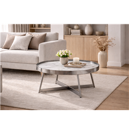 Kohvilaud Egling ST, paagutatud kivi/roostevaba teras, D80cm H45cm