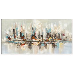 Lõuendimaal Orange and Teal Skyline, 70x140cm