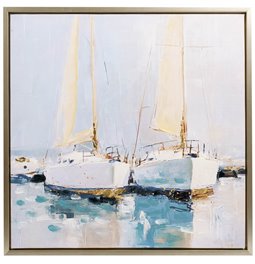 Oil paiting White Sailing Boats, 80x80cm