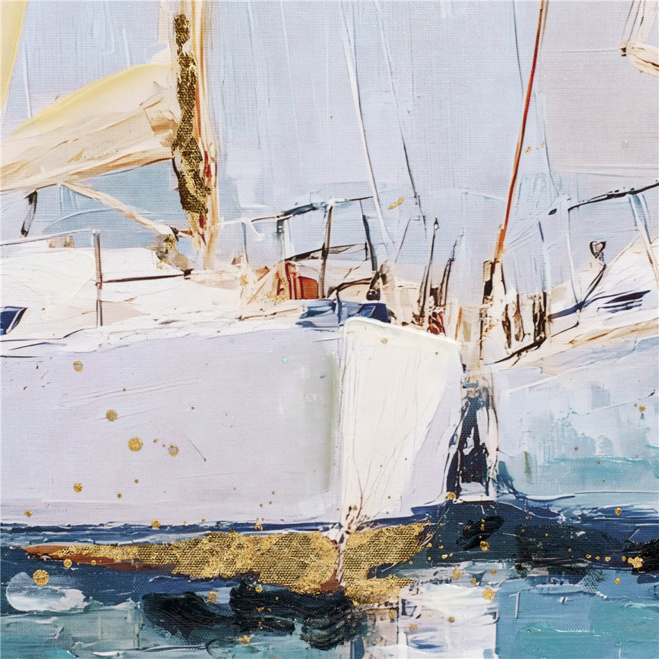 Õlimaal White Sailing Boats, 80x80cm