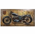 Seinadekoor Black Motocycle, metallist, 140x70cm