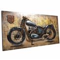 Seinadekoor Black Motocycle, metallist, 140x70cm