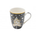 Mug Christmas tree,  porcelain, black, 11x10x8cm, 300ml