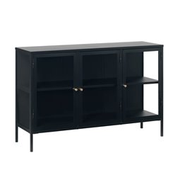 Буфет Ukarmel, черный, сталь/закаленное стекло, H85х132х40см