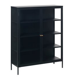 Шкаф Ukarmel, черный, сталь/закаленное стекло, H140х110х40см