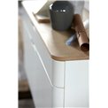 Sideboard Unalfi, white/natural color, oak veneer/MDF, H76x140x44cm