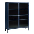Vitriinkapp Unbronk, tumesinine, metall/teras/klaas, H140x111x40cm