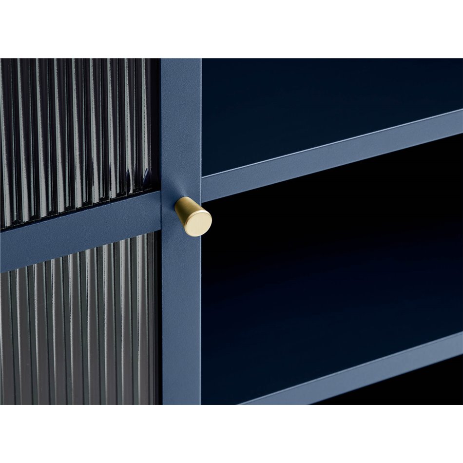 Vitriinkapp Unbronk, tumesinine, metall/teras/klaas, H140x111x40cm