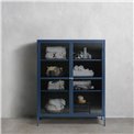 Vitriinkapp Unbronk, tumesinine, metall/teras/klaas, H140x111x40cm