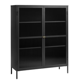 Vitriinkapp Unbronk, must, metall/teras/klaas, H140x111x40cm