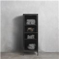 Vitriinkapp Unbronk, must, metall/teras/klaas, H160x58x40cm