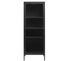 Vitriinkapp Unbronk, must, metall/teras/klaas, H160x58x40cm
