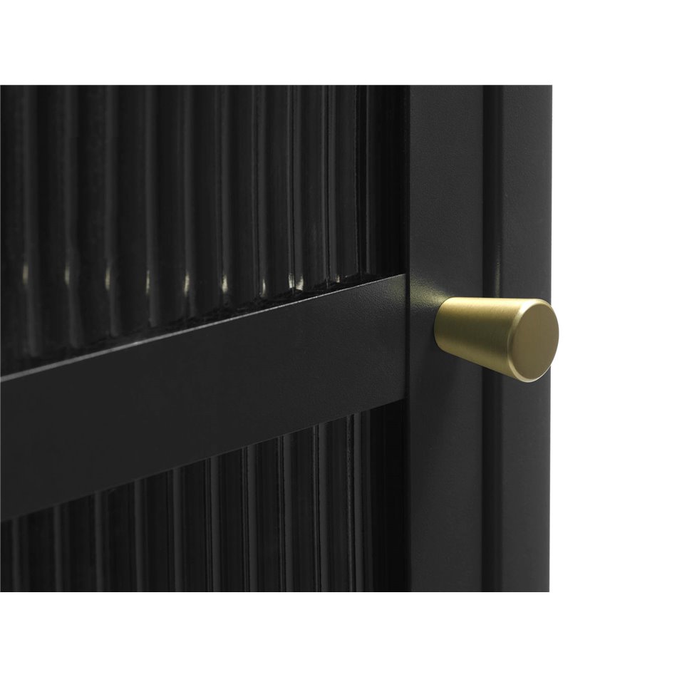 Vitriinkapp Unbronk, must, metall/teras/klaas, H160x58x40cm