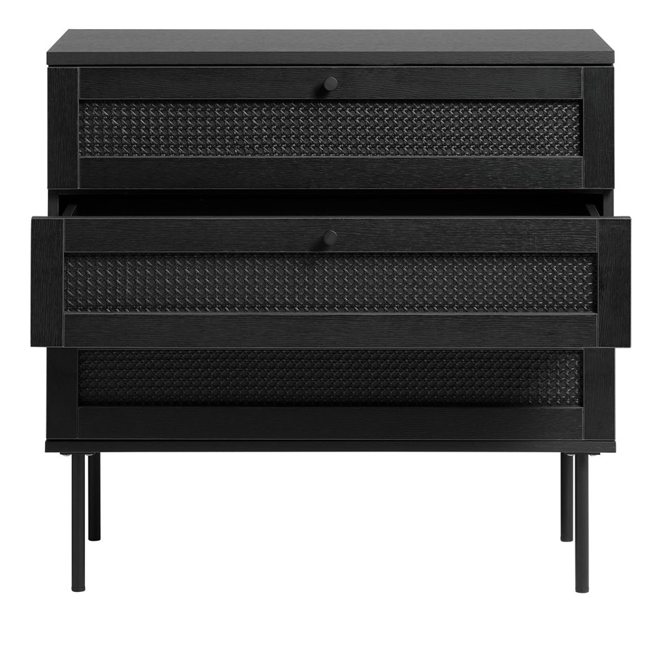 Kummut Usakola, must, MDF/metall, H75x80x40cm