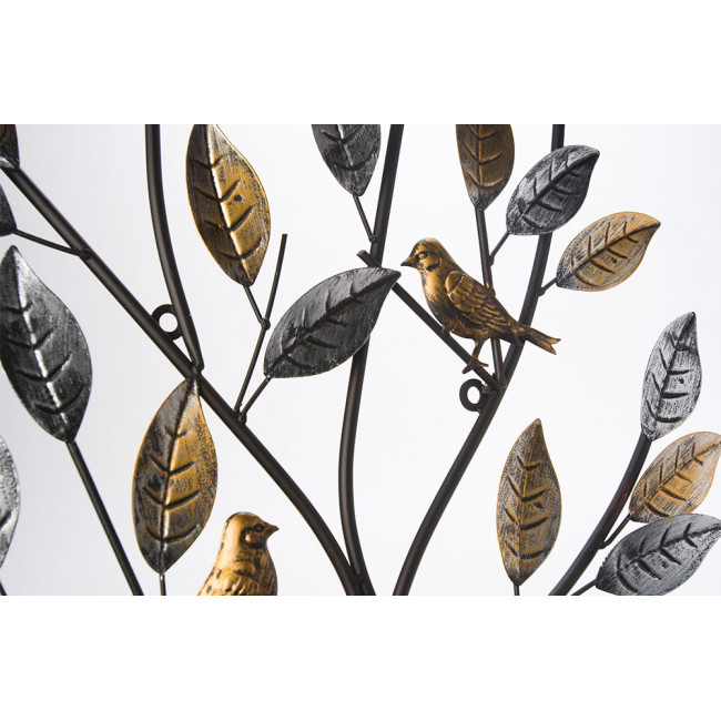 Seinakaunistus Tree with birds, metallist, 50x76cm 