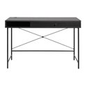 Office table Usakola, black, MDF/metal, H76x120x60cm