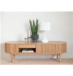 TV table Ukarno, natural color, oak veneer/solid oak, H48x160x45cm