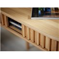 TV table Ukarno, natural color, oak veneer/solid oak, H48x160x45cm