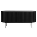 Chest of drawers Usien, black, oak veneer/solid oak, H73x160x45cm