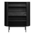 Cabinet Usien, black, oak veneer/solid oak, H125x110x45cm