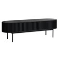 TV table Usien, black, oak veneer/solid oak, H48x160x45cm