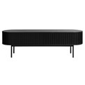 TV table Usien, black, oak veneer/solid oak, H48x160x45cm