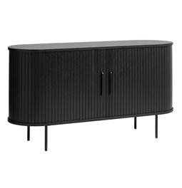 Sideboard Nola, black oak veneer/MDF, H76x140x45cm